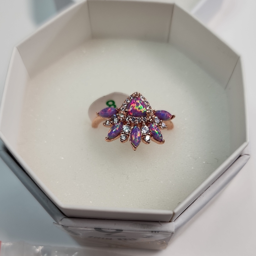 Bomb Party Ring Elegant Purple and Gold Women's Ring Size 8